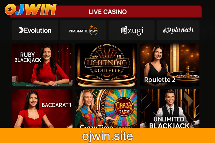 Live Casino OJWIN bônus e prêmios incríveis